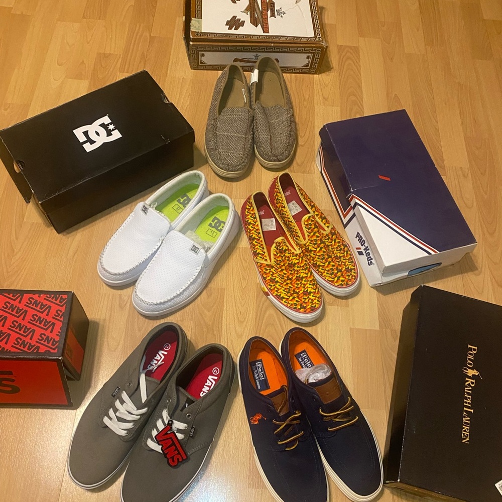 ALL 4 PAIRS Just $49 NEW Vans, New Blue Polos, ect..